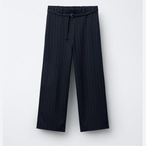 size s zara navy pinstriped pants